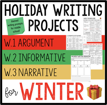 Preview of Middle School Winter Holiday Writing Projects