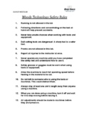 Middle School Wood Shop Safety Rules