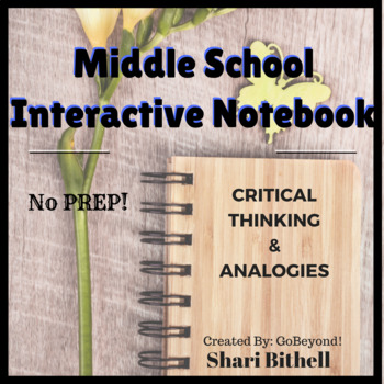 Preview of Middle School Word Relationships/Analogies Interactive Notebooks - No Prep!