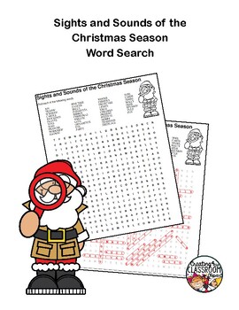 Preview of Middle School Word Search| Sights and Sounds of the Christmas Season