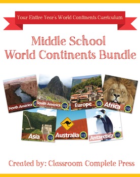 Preview of Middle School World Continents Bundle Gr. 5-8