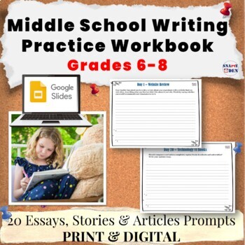 Preview of Middle School Writing Practice Prompts - Write Daily Early Finishers Workbook