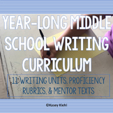 6-8 Year-Long Middle School Writing Curriculum Bundle (11 