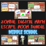 Middle School Zombie Math Escape Room Bundle: Digital Activity
