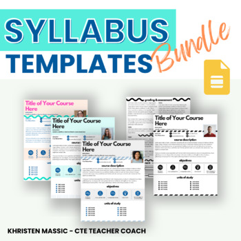 Preview of Middle School and High School Editable Syllabus Template - 3 Slides Designs