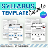 Middle School and High School Editable Syllabus Template -