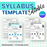 Middle School and High School Editable Syllabus Template -