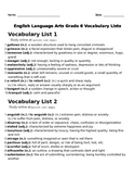 Middle School and High School Vocabulary Lists - 64 Lists 