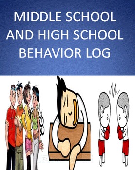 Preview of Middle School and High School Weekly Behavior Log
