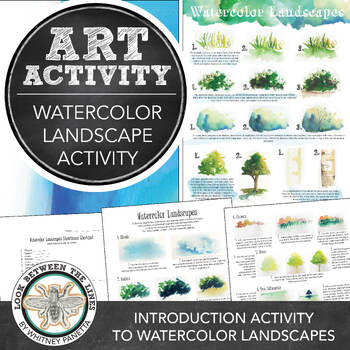 Preview of Middle School, High School Art Activity: Watercolor Landscape Guide, Worksheet