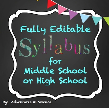 Preview of Middle School or High School Syllabus {Fully Editable!}
