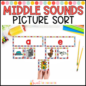 Preview of Middle Sound Phonemic Awareness Picture Sort Activity | Short Vowel Word Family