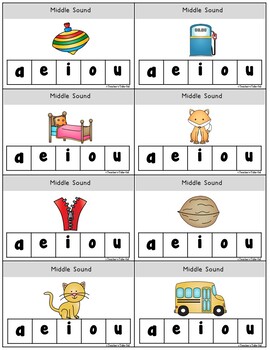 middle sounds clip it task cards and worksheets by teachers take out