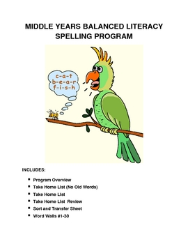 Preview of Middle Years Balanced Literacy Spelling Program