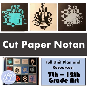 Preview of Middle and High School Art Unit: Cut Paper Notan- Full Unit Bundle