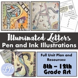 Middle and High School Art: Illuminated Letter Pen and Wat