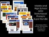 Sketchbook Prompts:Middle and High School Art-Super Bundle