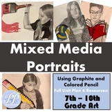 Middle and High School Art Unit:  Mixed Media Self-Portraits