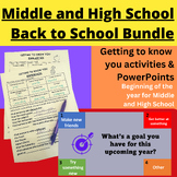 Middle and High School Back to School Bundle - Getting to 