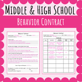 Middle and High School Classroom Behavior Contract & Track