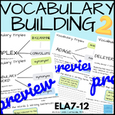 Middle-High School-College Prep Vocabulary Worksheets Engl