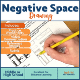Negative Space Drawing Worksheets Middle or High School Art