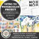 Watercolors & White Space Painting Project for Middle Scho