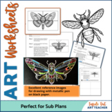 Middle or High School Art Sub Plans/Worksheets Reflective 