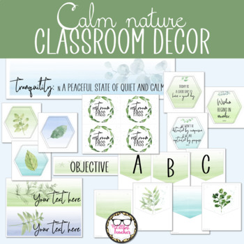 Preview of Middle or High School Classroom Decor - Calm Nature Theme