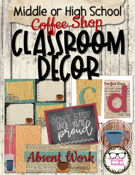 Preview of Middle or High School Classroom Decor - Coffee Shop Theme