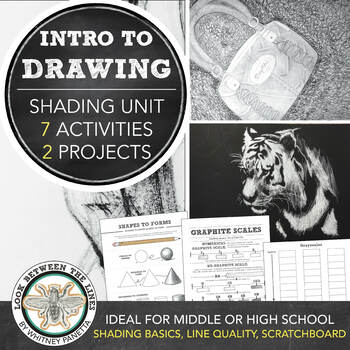 Preview of Middle or High School Intro to Art: Shading Unit 6 Activities, 2 Projects, More