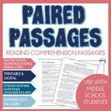 Middle school reading comprehension paired passages 7th, 8