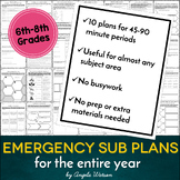 Middle school sub plans: EVERYTHING you need for 10 days o