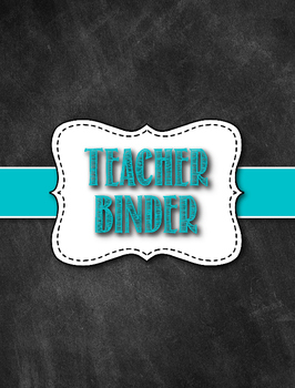 Preview of Middle/High School Chalkboard Theme Teacher Binder - Editable