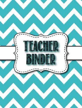 Preview of Middle/High School Blue Chevron Theme Teacher Binder - Editable