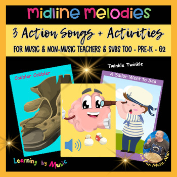 Preview of Midline Melodies - Body-Brain Co-Ordination Activities: Pre-k - G2
