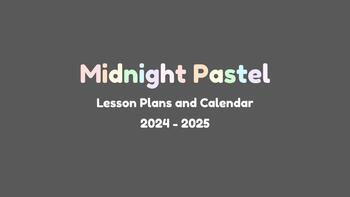 Preview of Midnight Pastel Year-Long Planning Calendar 2024-2025
