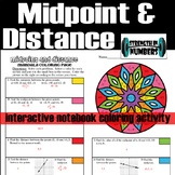 Midpoint Distance Interactive Notebook Mandala Coloring Activity
