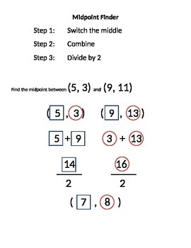 Preview of Midpoint Finder: A NEW look at the Midpoint Formula