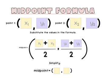 Preview of Midpoint Formula Blank Template Color