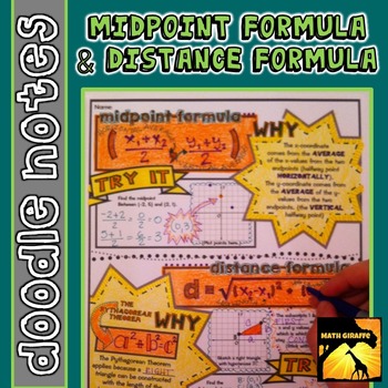 Preview of Midpoint Formula & Distance Formula Doodle Notes