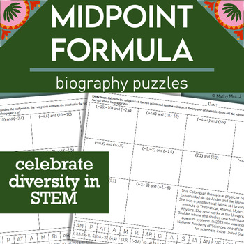 Preview of Midpoint Formula - Hispanic Heritage in STEM Biography Worksheets
