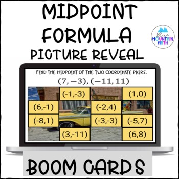 Preview of Midpoint Formula Picture Reveal Boom Cards--Digital Task Cards