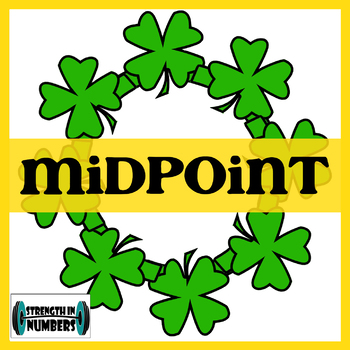 Preview of Midpoint Formula St. Patrick's Day Shamrock Self-Checking Wreath
