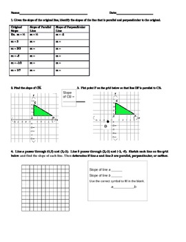 Preview of Midpoint, Slope, Distance, Parallel and Perpendicular Lines; Geometry Practice