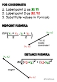 Midpoint and Distance Formula Chart