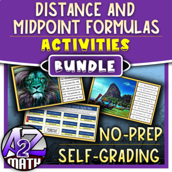 Preview of Midpoint and Distance Formula Activities Digital Bundle