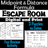 Midpoint and Distance Formula Activity: Breakout Escape Ro