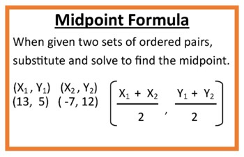 Preview of Midpoint and Distance Formula Posters for Geometry