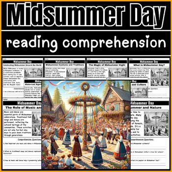 Preview of Midsummer Day reading comprehension and questions